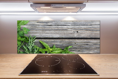 Keuken achterwand Houten kruidenachtergrond
