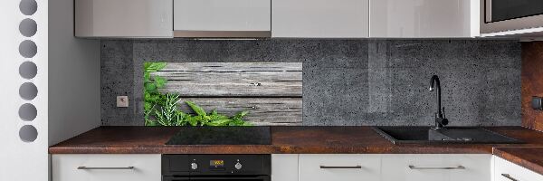 Keuken achterwand Houten kruidenachtergrond