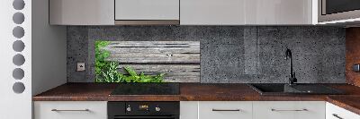 Keuken achterwand Houten kruidenachtergrond