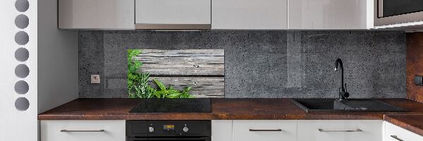 Keuken achterwand Houten kruidenachtergrond