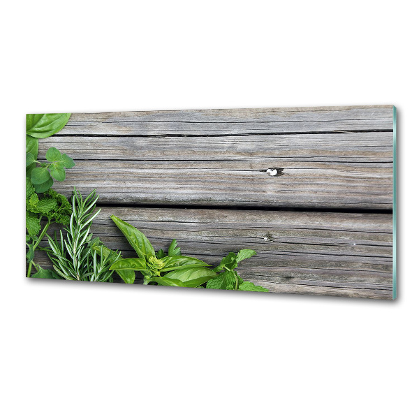 Keuken achterwand Houten kruidenachtergrond