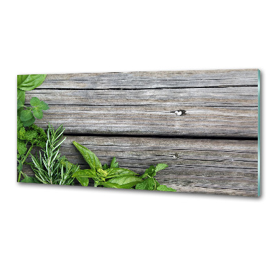 Keuken achterwand Houten kruidenachtergrond