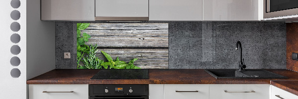 Keuken achterwand Houten kruidenachtergrond