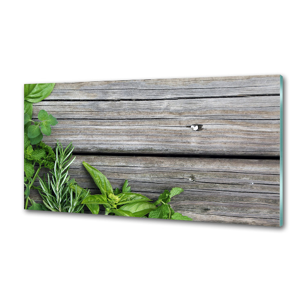 Keuken achterwand Houten kruidenachtergrond