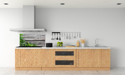 Keuken achterwand Houten kruidenachtergrond