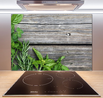 Keuken achterwand Houten kruidenachtergrond