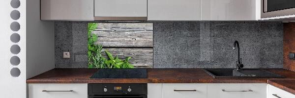 Keuken achterwand Houten kruidenachtergrond