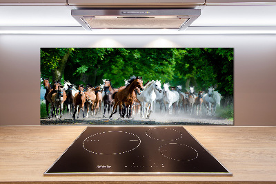 Spatplaat keuken Paarden in galop