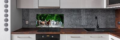 Spatplaat keuken Paarden in galop