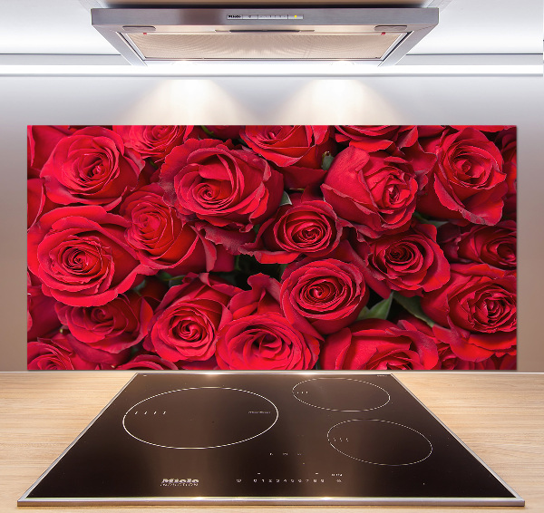 Glazen achterwand keuken Rode rozen