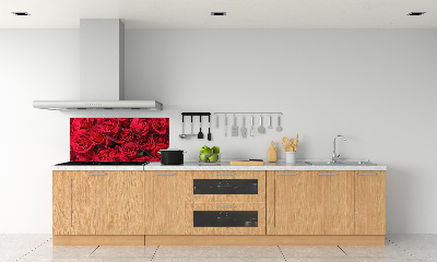 Glazen achterwand keuken Rode rozen