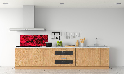 Glazen achterwand keuken Rode rozen