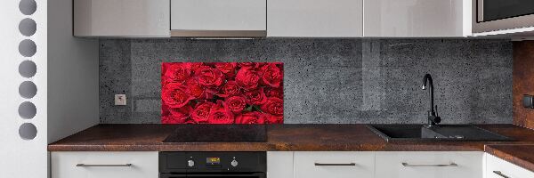 Glazen achterwand keuken Rode rozen