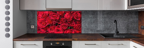 Glazen achterwand keuken Rode rozen