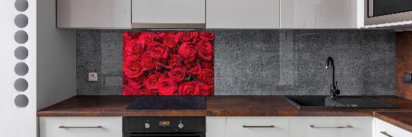 Glazen achterwand keuken Rode rozen
