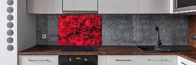 Glazen achterwand keuken Rode rozen
