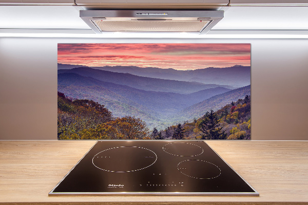 Keuken achterwand Zonsondergang boven de bergen