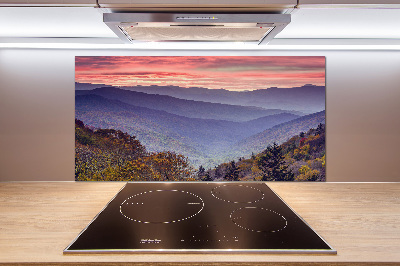 Keuken achterwand Zonsondergang boven de bergen