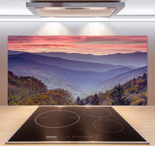 Keuken achterwand Zonsondergang boven de bergen