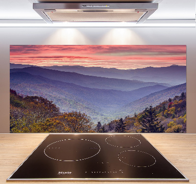 Panel do kuchni Zachód słońca góry