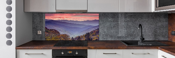 Keuken achterwand Zonsondergang boven de bergen