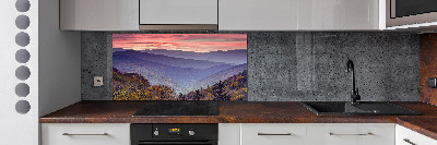 Keuken achterwand Zonsondergang boven de bergen