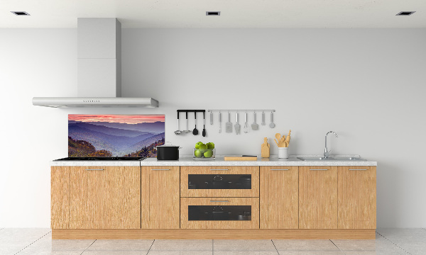 Keuken achterwand Zonsondergang boven de bergen