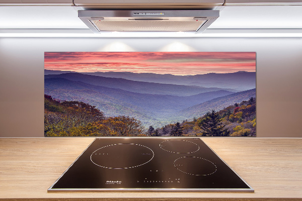 Keuken achterwand Zonsondergang boven de bergen
