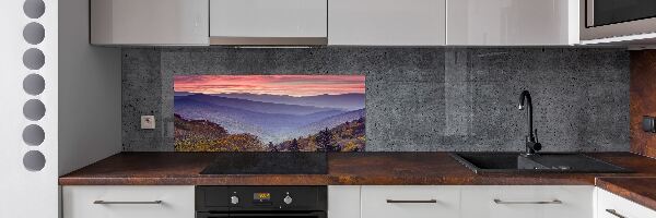 Keuken achterwand Zonsondergang boven de bergen