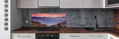 Keuken achterwand Zonsondergang boven de bergen