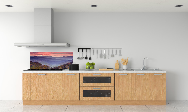 Keuken achterwand Zonsondergang boven de bergen
