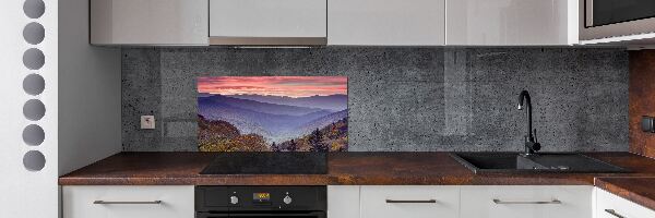 Keuken achterwand Zonsondergang boven de bergen