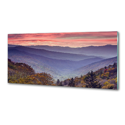 Panel do kuchni Zachód słońca góry