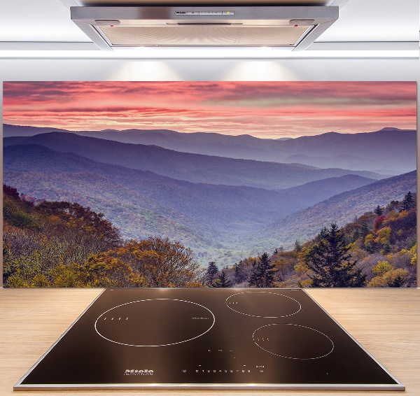 Keuken achterwand Zonsondergang boven de bergen