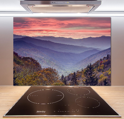 Keuken achterwand Zonsondergang boven de bergen
