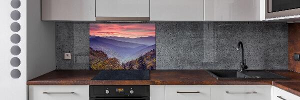 Keuken achterwand Zonsondergang boven de bergen