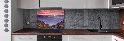 Keuken achterwand Zonsondergang boven de bergen