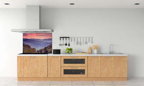 Keuken achterwand Zonsondergang boven de bergen