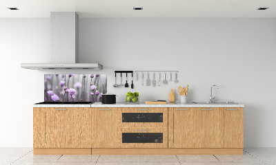 Glazen achterwand keuken Bieslookbloemen