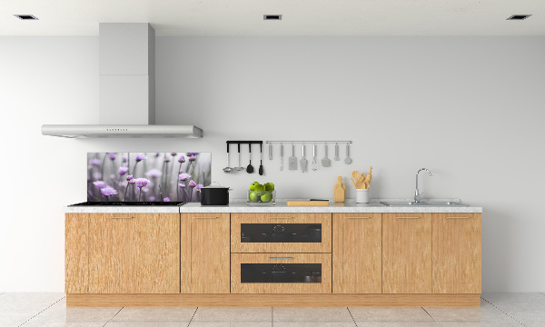 Glazen achterwand keuken Bieslookbloemen