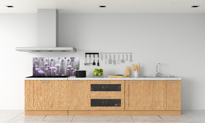 Glazen achterwand keuken Bieslookbloemen