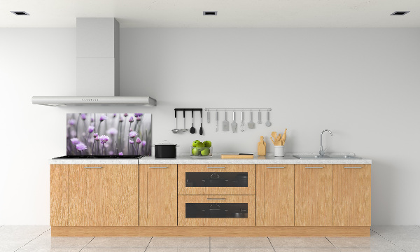 Glazen achterwand keuken Bieslookbloemen