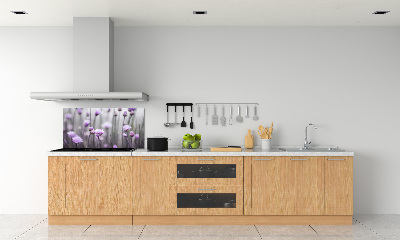 Glazen achterwand keuken Bieslookbloemen