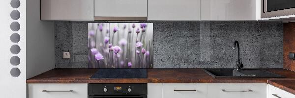 Glazen achterwand keuken Bieslookbloemen