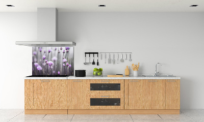 Glazen achterwand keuken Bieslookbloemen