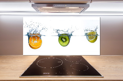 Glazen achterwand keuken Fruit onder water
