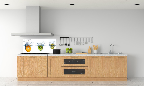 Glazen achterwand keuken Fruit onder water