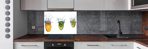 Glazen achterwand keuken Fruit onder water