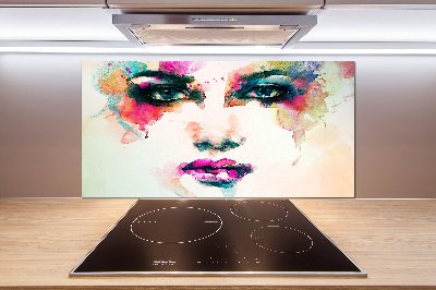 Spatscherm keuken Portret van een vrouw