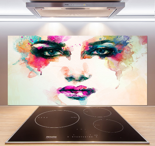 Spatscherm keuken Portret van een vrouw